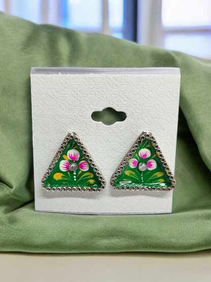 Pearlfect Colorful Traingle Artwork Earrings