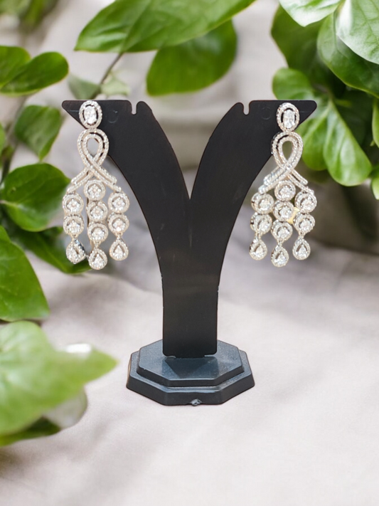 Pearlfect Diamond Ice  Chandelier Earrings