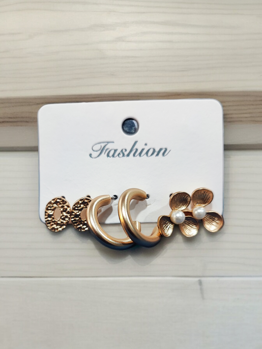 Pearlfect Triple Earrings Combo