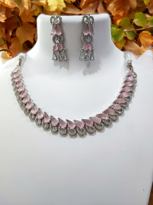 Pearlfect Music Note American Diamond Necklace Set