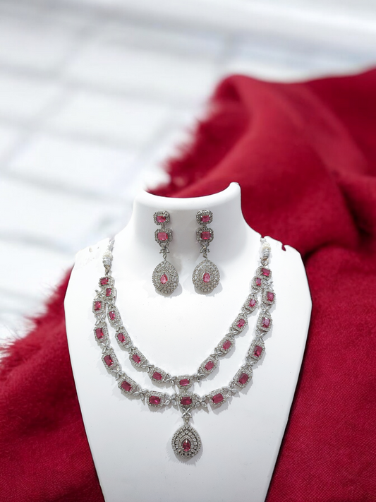 Pearlfect Frozen Flower Necklace Set