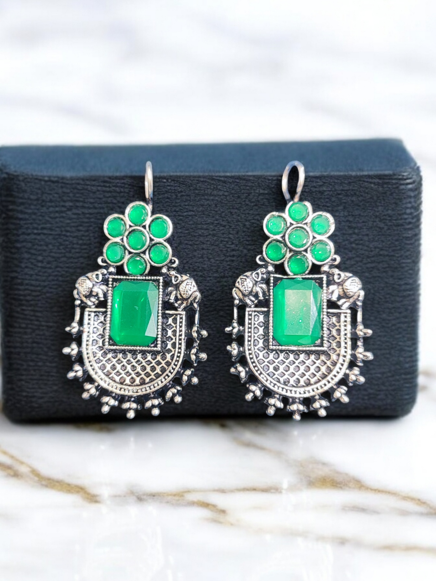 Pearlfect Flowery Elephant Earrings