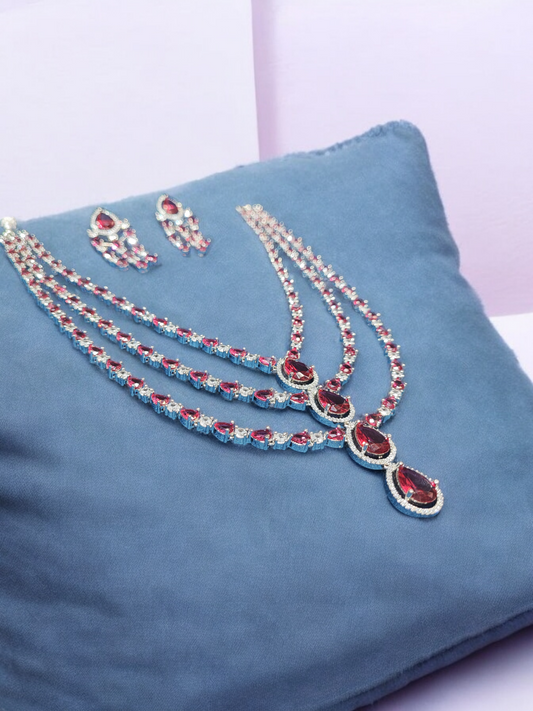 Pearlfect Triple Layer Head-Turner AD Necklace Set