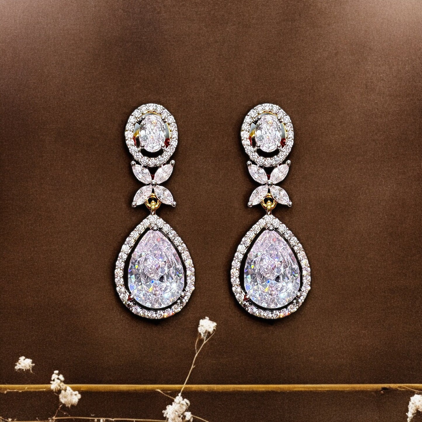 Pearlfect Shimmering Dewdrop Diamond-Cut Earrings
