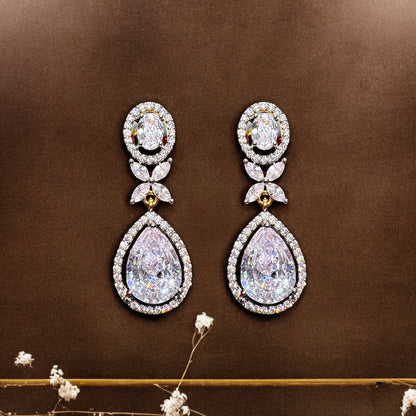 Pearlfect Shimmering Dewdrop Diamond-Cut Earrings