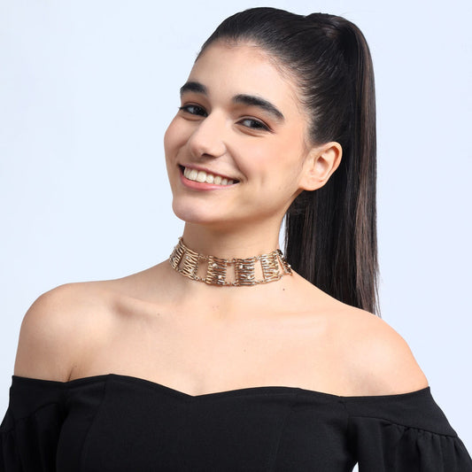 Pearlfect Whimsical Pearl Delight 24K Gold-Plated Choker Necklace