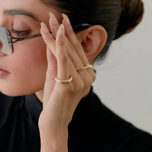 Pearlfect Glimmer Glow 24k Gold Plated Ring