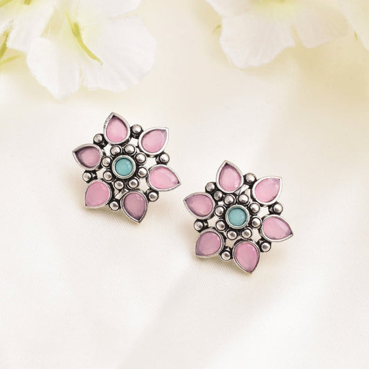 Pearlfect Dual Petal Flower Earrrings
