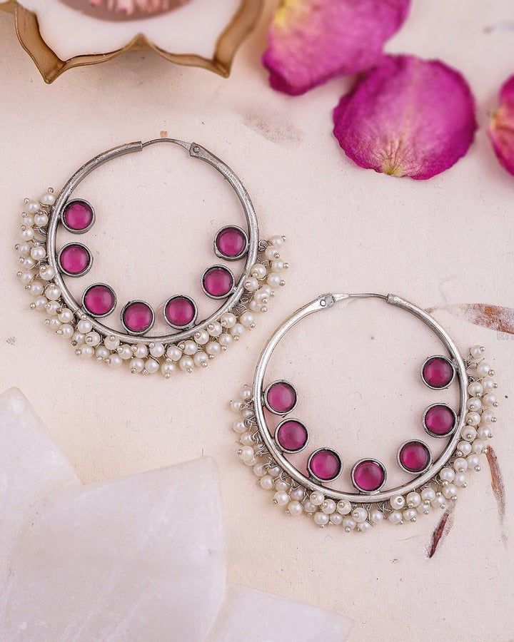 Pearlfect Lucky Stones with Pearls Hoops