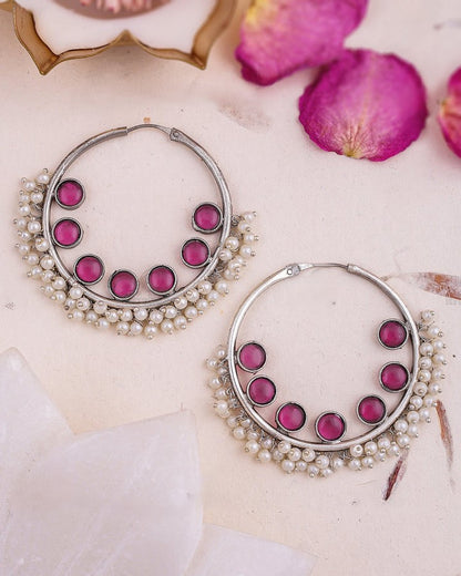 Pearlfect Lucky Stones with Pearls Hoops