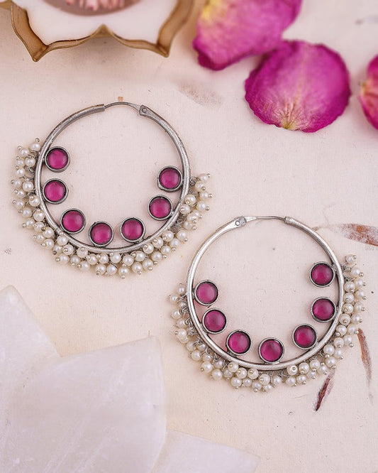 Pearlfect Lucky Stones with Pearls Hoops