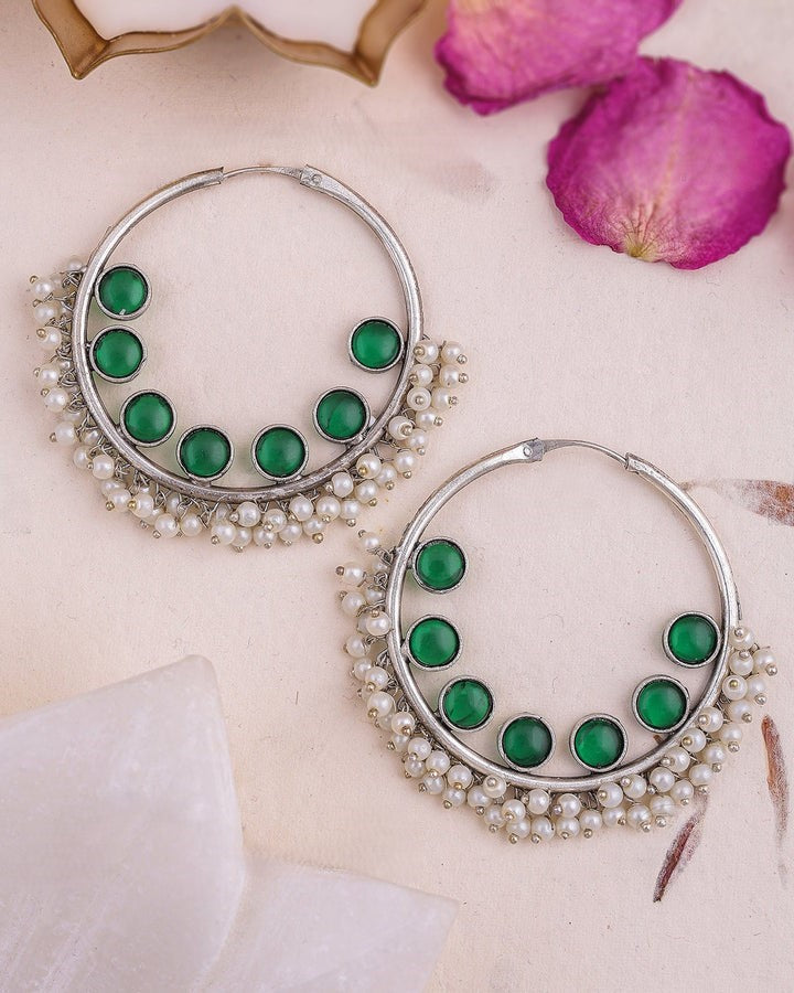 Pearlfect Lucky Stones with Pearls Hoops