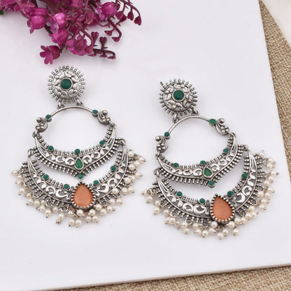 Pearlfect Smiling Moon Long Dangler Earrings