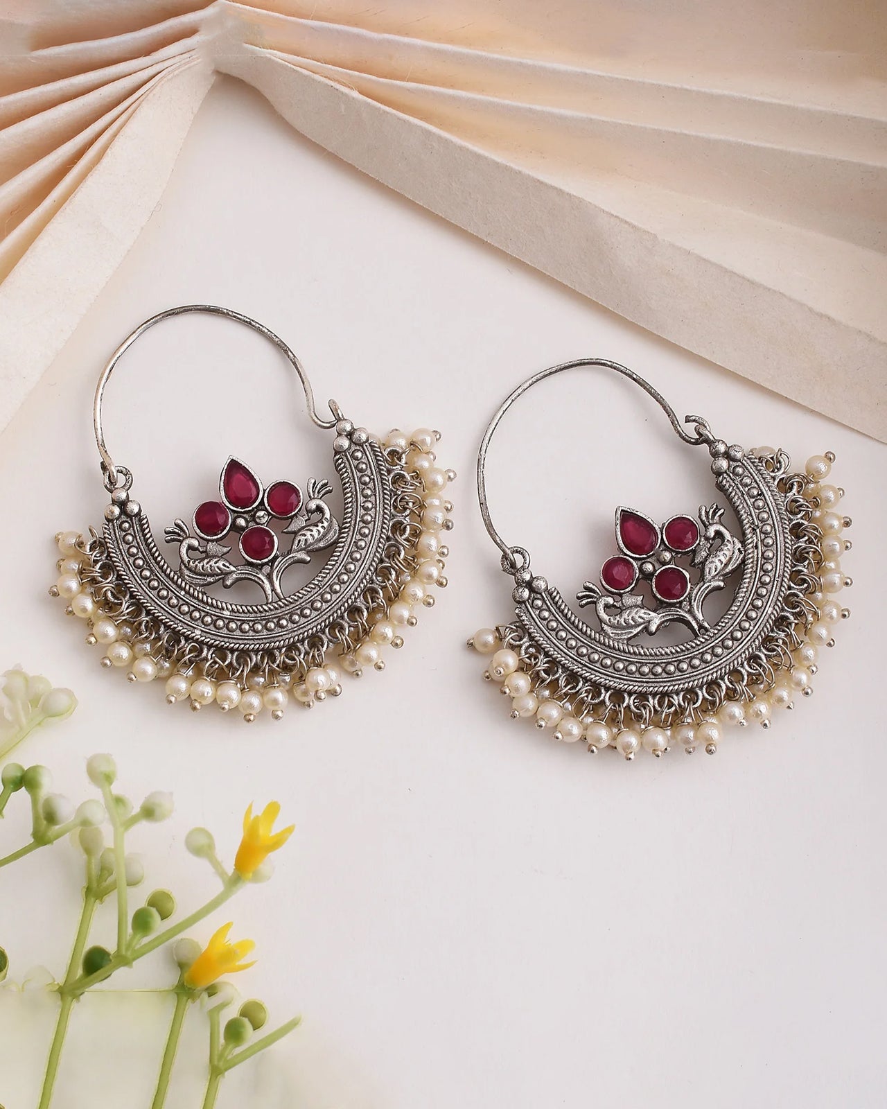 Pearlfect Dual Peacock Smile Earrings